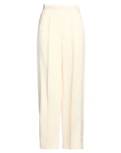 Fendi Woman Pants Ivory Size 4 Wool, Silk In Pink