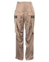 Fendi Satin Cargo Trousers In Beige