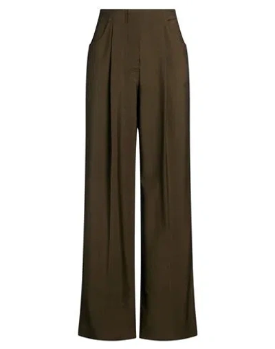 Fendi Green Wool And Mohair Trousers In Brown