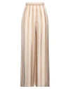 Fendi Woman Pants Sand Size 6 Silk In Beige