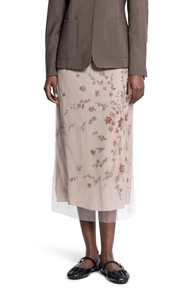 Fendi Woman Pink Skirts In Brown