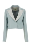 Fendi Powder Blue Wool Blend Blazer In Blue