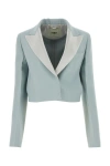 Fendi Powder Blue Wool Blend Blazer In Blue
