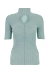 FENDI FENDI WOMEN POWDER BLUE WOOL TOP