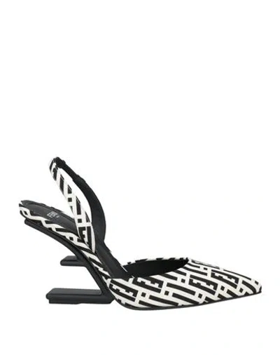 Fendi Woman Pumps White Size 7 Textile Fibers