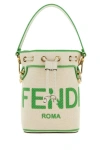 Fendi Sand Canvas Mini Mon Tresor Bucket Bag In Brown