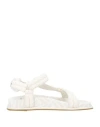 Fendi Woman Sandals Ivory Size 6.5 Textile Fibers, Leather In White