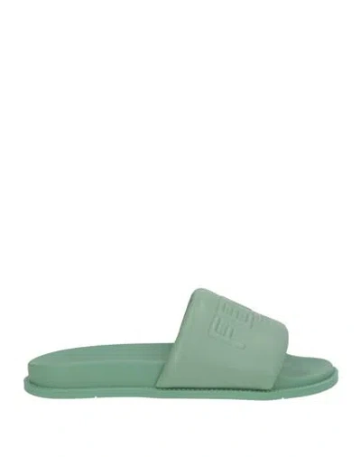 Fendi Woman Sandals Military Green Size 10 Leather