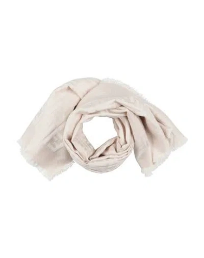 Fendi Woman Scarf Cream Size - Virgin Wool, Viscose, Metallic Fiber In White