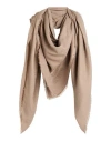 Fendi Woman Scarf Light Brown Size - Silk In Sand