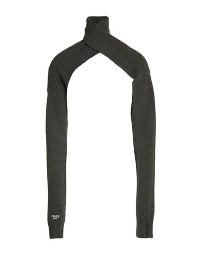 Fendi Woman Scarf Military Green Size 4 Cashmere, Elastane, Viscose