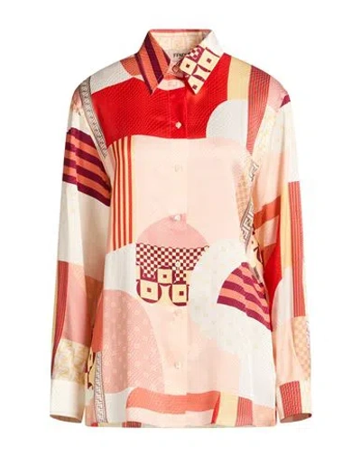 Fendi Woman Shirt Blush Size 8 Silk In Pink