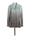 Fendi Print Silk Shirt In Green