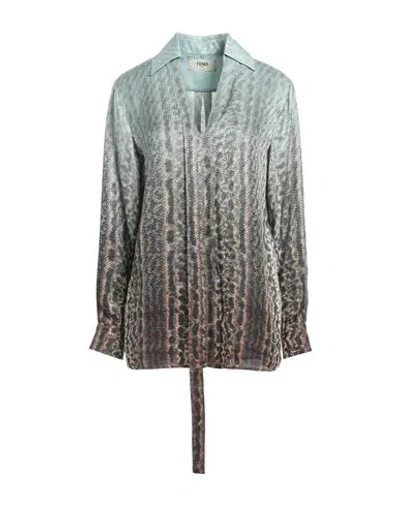 FENDI FENDI WOMAN TOP LIGHT GREEN SIZE 6 SILK
