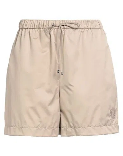 Fendi Woman Shorts & Bermuda Shorts Beige Size M Polyester, Polyurethane Resin In Sand