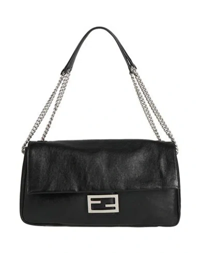 Fendi Woman Shoulder Bag Black Size - Leather