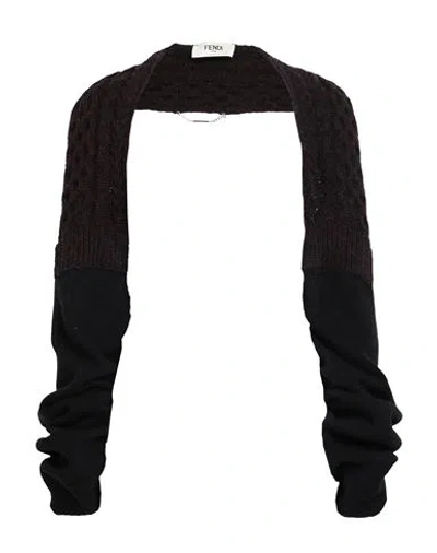 Fendi Woman Shrug Black Size 6 Wool