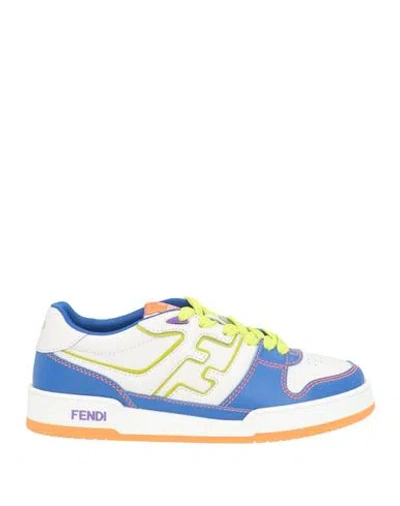 Fendi Woman Sneakers Blue Size 5.5 Calfskin In Multi