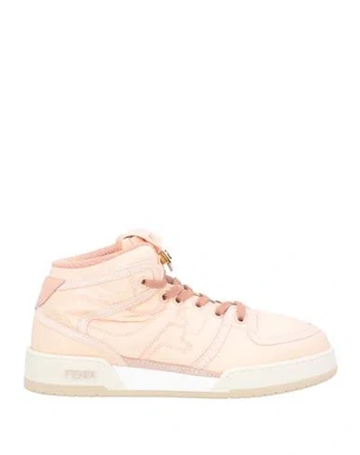 FENDI FENDI WOMAN SNEAKERS BLUSH SIZE 7.5 TEXTILE FIBERS