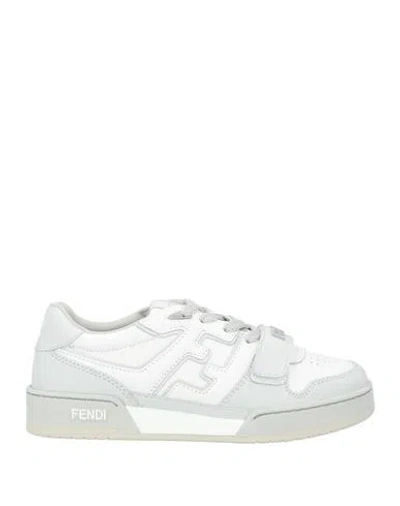 Fendi Woman Sneakers Grey Size 7 Leather In Gray