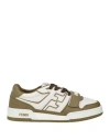 Fendi Green Match Leather Sneakers In Green