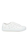 Fendi Canvas Sneakers With Embroidered Monogram Motif In White