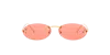 Fendi First Fe 4075us 30a Oval Sunglasses In Red