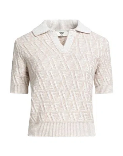 Fendi Ff Wool And Cashmere Polo Shirt In Neutral