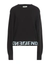 FENDI FENDI WOMAN SWEATER BLACK SIZE 8 WOOL, CASHMERE, POLYAMIDE, ELASTANE