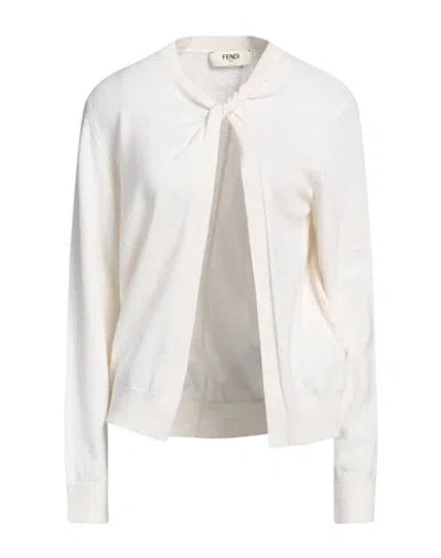 Fendi Woman Sweater Ivory Size 2 Wool, Cashmere, Polyamide, Elastane In White