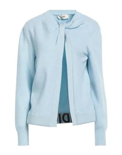 FENDI FENDI WOMAN SWEATER SKY BLUE SIZE 6 WOOL, CASHMERE, POLYAMIDE, ELASTANE