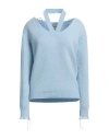 FENDI FENDI WOMAN SWEATER SKY BLUE SIZE 8 CASHMERE, POLYAMIDE, COTTON, POLYURETHANE