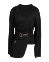 Fendi Woman Sweatshirt Black Size M Acetate, Cotton, Polyester, Polyamide, Elastane