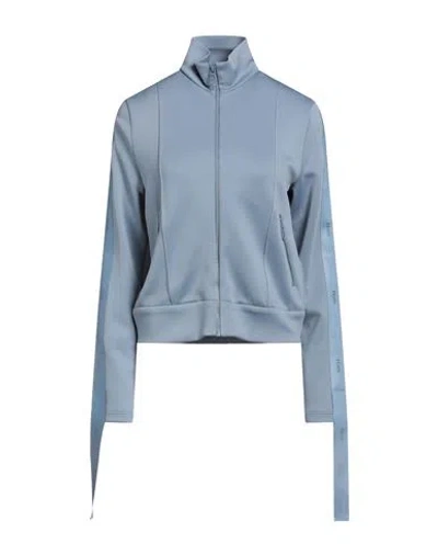 Fendi Woman Sweatshirt Pastel Blue Size 4 Polyester, Elastane