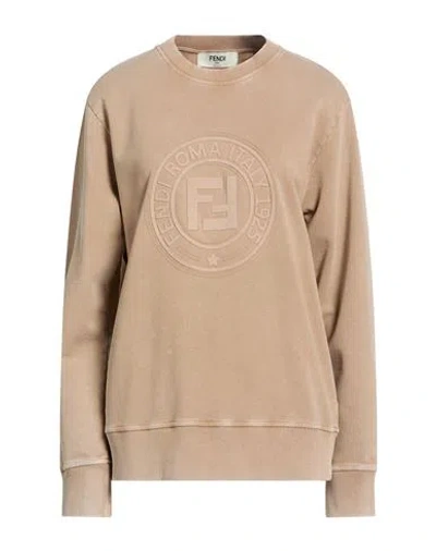 Fendi Woman Sweatshirt Sand Size S Cotton In Brown