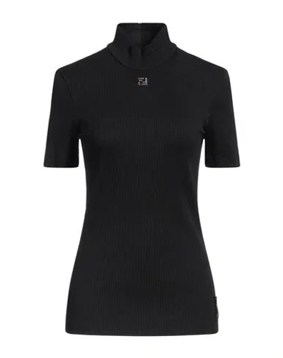 Fendi Woman T-shirt Black Size M Polyamide, Elastane