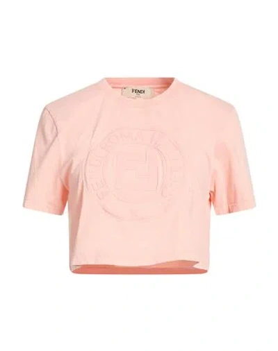 Fendi Woman T-shirt Salmon Pink Size S Cotton