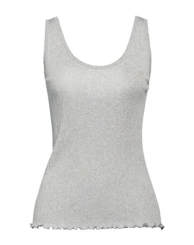 Fendi Woman Tank Top Grey Size S Cotton In Gray
