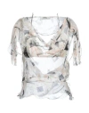 Fendi Abstract Printed Chiffon Top In Beige