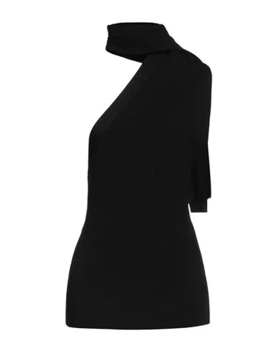 Fendi Woman Top Black Size 6 Cotton, Silk, Polyamide, Elastane