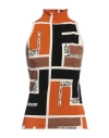 Fendi Colour-block High-neck Minidress In Beige
