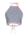 Fendi Monogram Cropped Top In Grey