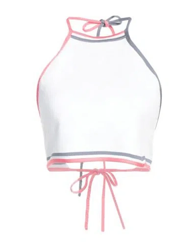 Fendi Stripe-detail Halterneck Crop Top In Neutrals