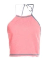 Fendi Dark Pink Viscose Blend Crop Top In Pink