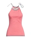 Fendi Woman Top Salmon Pink Size 2 Viscose, Polyamide, Polypropylene, Polyurethane