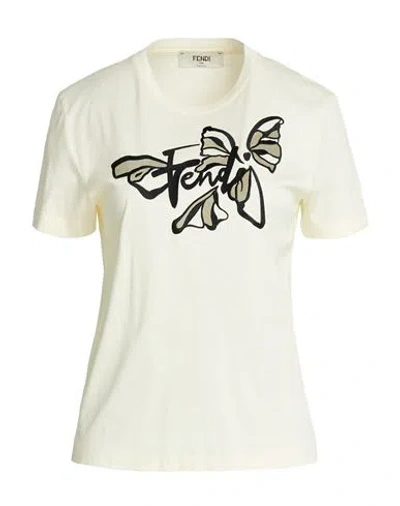 Fendi Woman T-shirt Ivory Size S Cotton In White