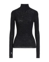 Fendi Woman Turtleneck Black Size 4 Viscose, Polyester, Polyamide, Polyurethane