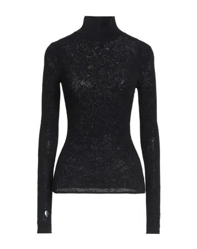 Fendi Woman Turtleneck Black Size 4 Viscose, Polyester, Polyamide, Polyurethane