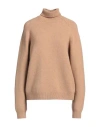 Fendi Woman Turtleneck Camel Size 6 Cashmere, Polyamide