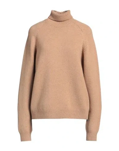 Fendi Woman Turtleneck Camel Size 6 Cashmere, Polyamide